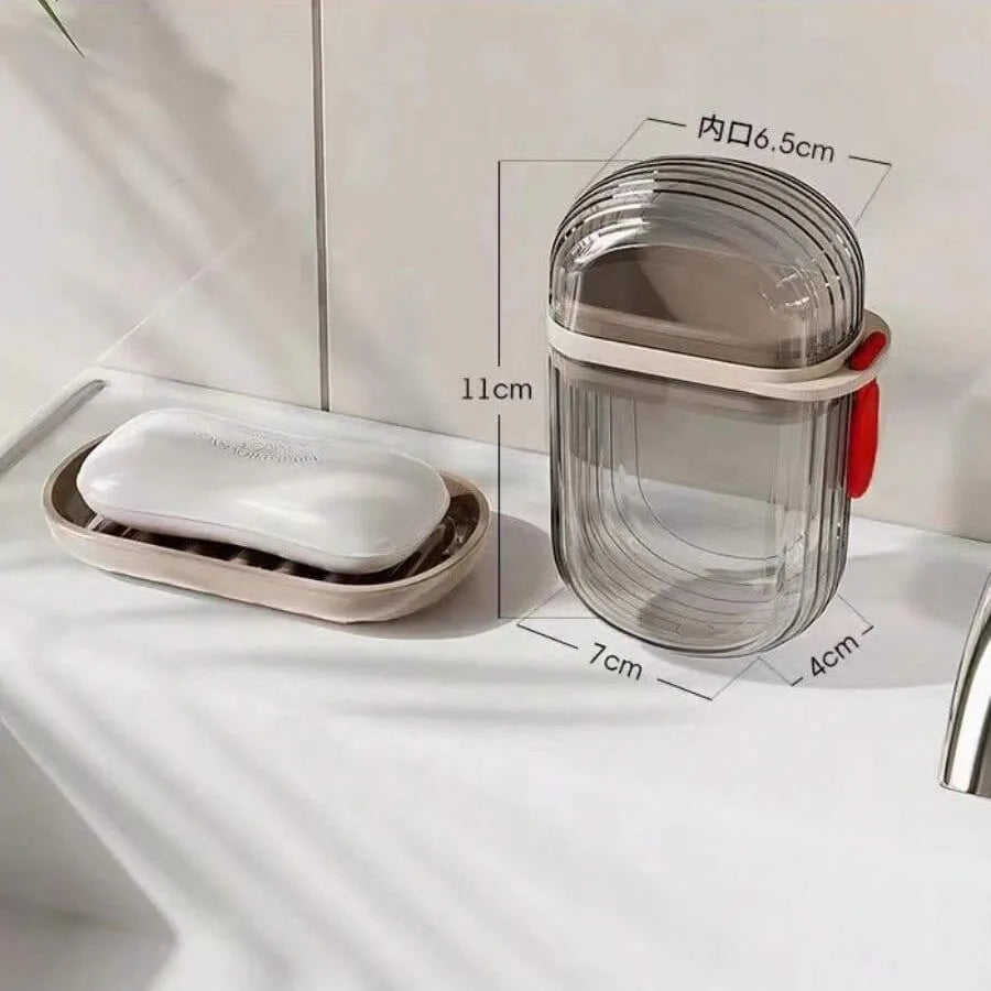 Portable Travel Soap Dish and Toothbrush Holder Durable Plastic Oval-Shaped Essential For Camping Gym Bathroom Accessories