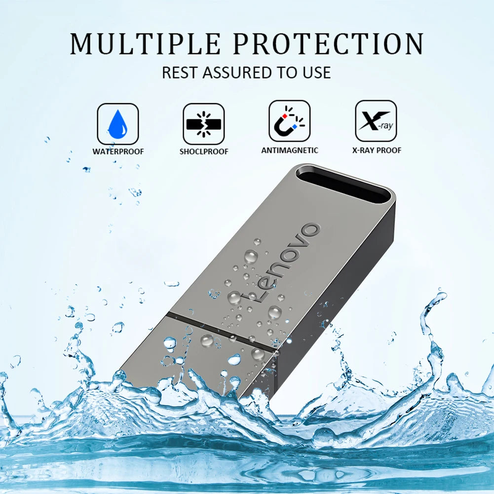 Lenovo 2TB USB 3.0 Flash Drive High Speed Transfer 2TB Metal Pendrive Flash Disk Pen Drive Memoria Stick For PC Laptop