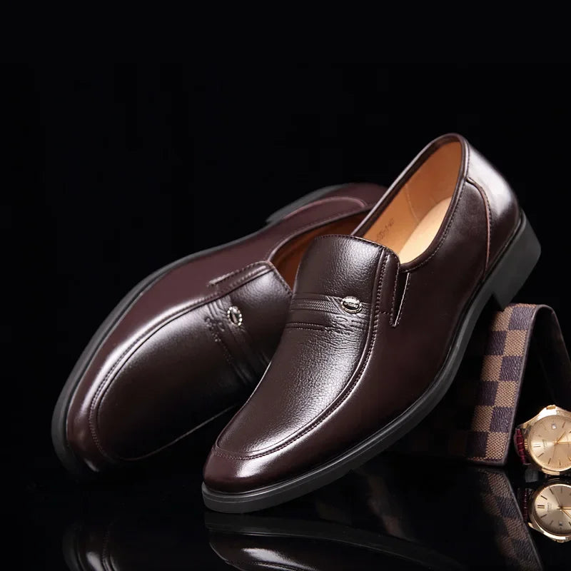 Men’s Leather Loafers | Luxury Formal Slip-On Dress Shoes Black