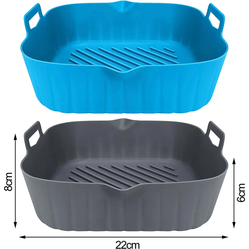 ABUN-4Pcs Large Air Fryer Silicone Liner Pot Reusable Air Fryer Basket Heat Resistant Non-Stick Air Fryer Liners Mats Bowl