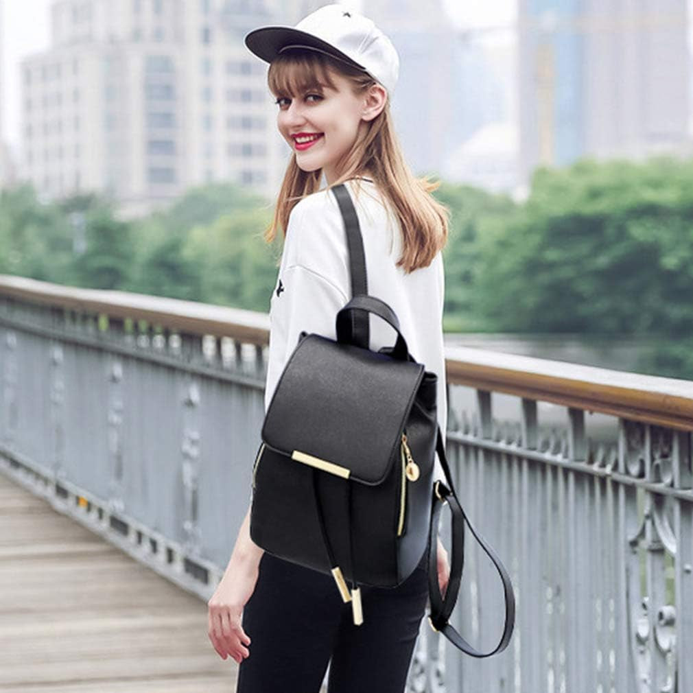 Travel Backpack Purses for Women Ladies Trendy Leather Shoulder Bags Multipurpose Anti-Theft Rucksack