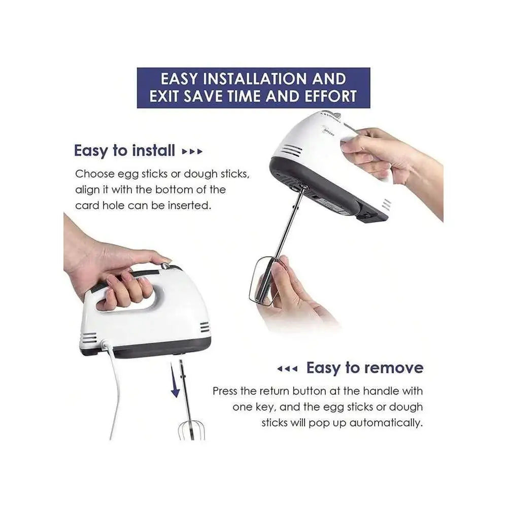 7-Speed Electric Hand Blender Stainless Steel Electric Hand Mixer Egg Beater CB Certified Kitchen Accessories Mixing Household