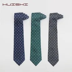 Necktie Fashion Brand Handmade Solid Necktie Handkerchief Cufflinks Set for Men