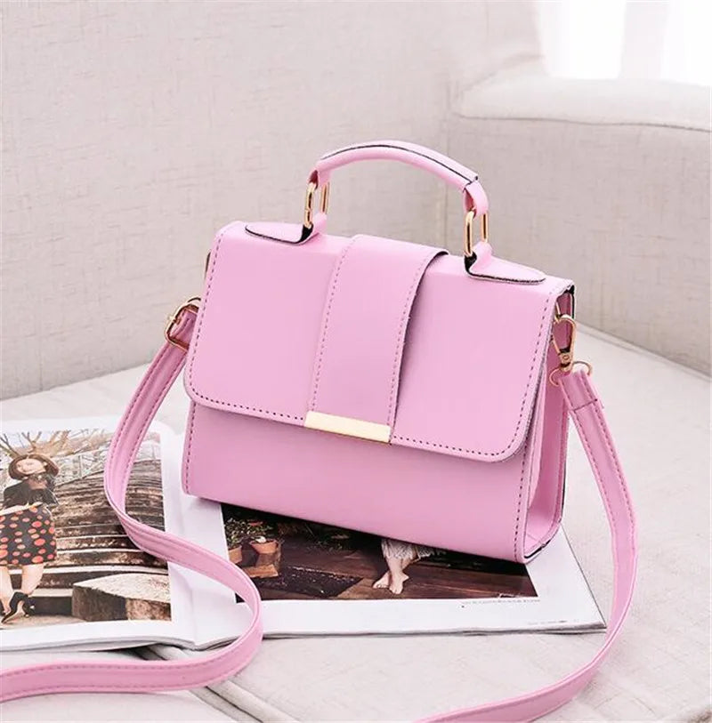 Hot Sale Flap Sling Shoulder Bags for Women Solid Color Crossbody Messenger Bag Purse Female Leather Handbag Pocket