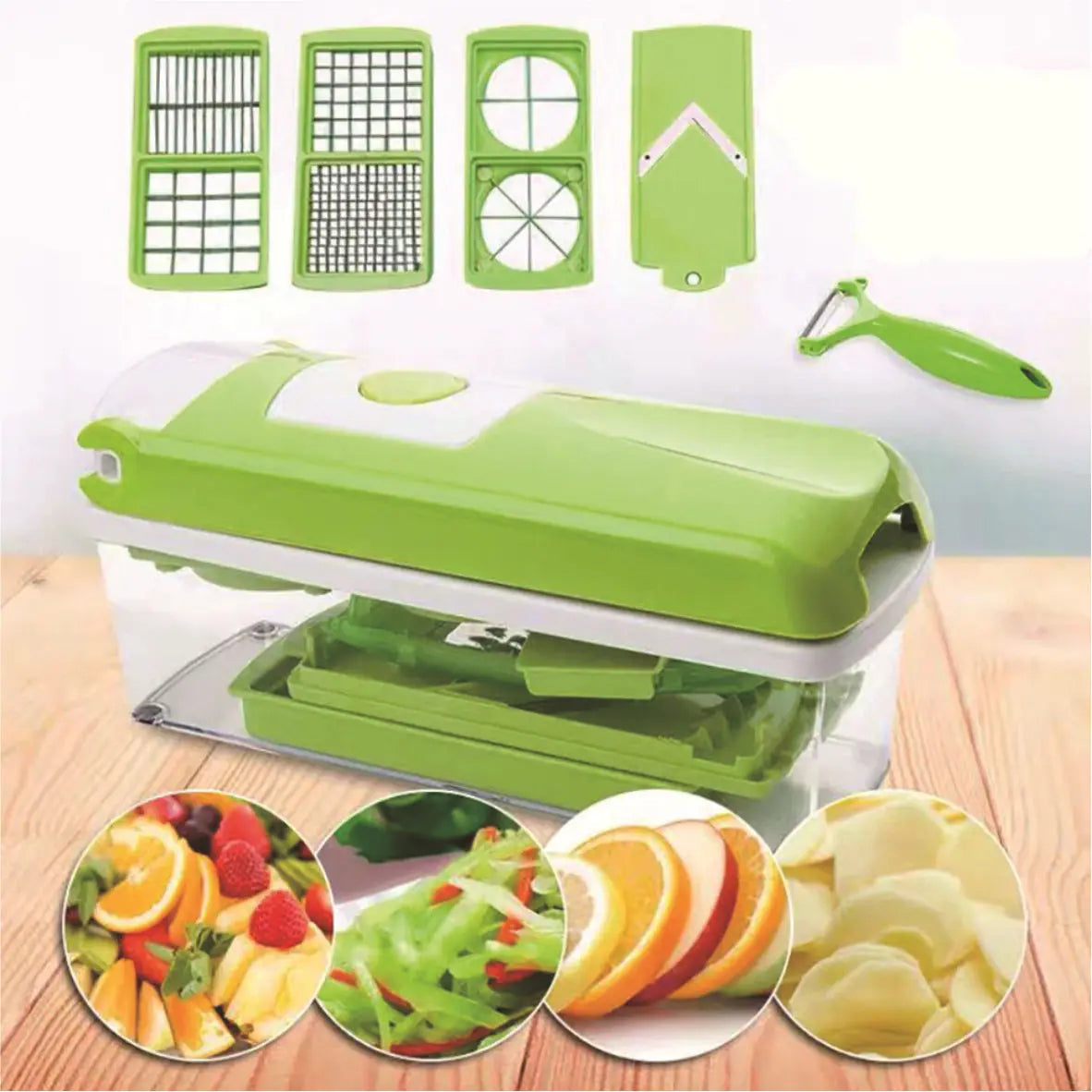 Multifunctional 12-Piece Vegetable Cutter Kitchen Gadget Eco-Friendly Household Slicer Potato Grater Popular Fruit Vegetable