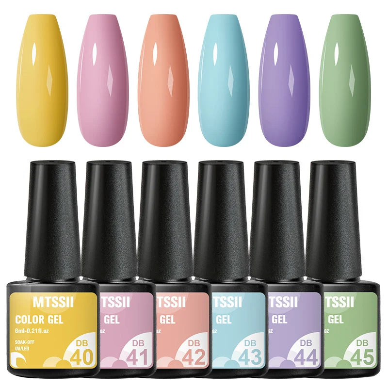 Color-gel-nail-polish- 6/8Pcs Set Semi LED Gel Manicure Kit