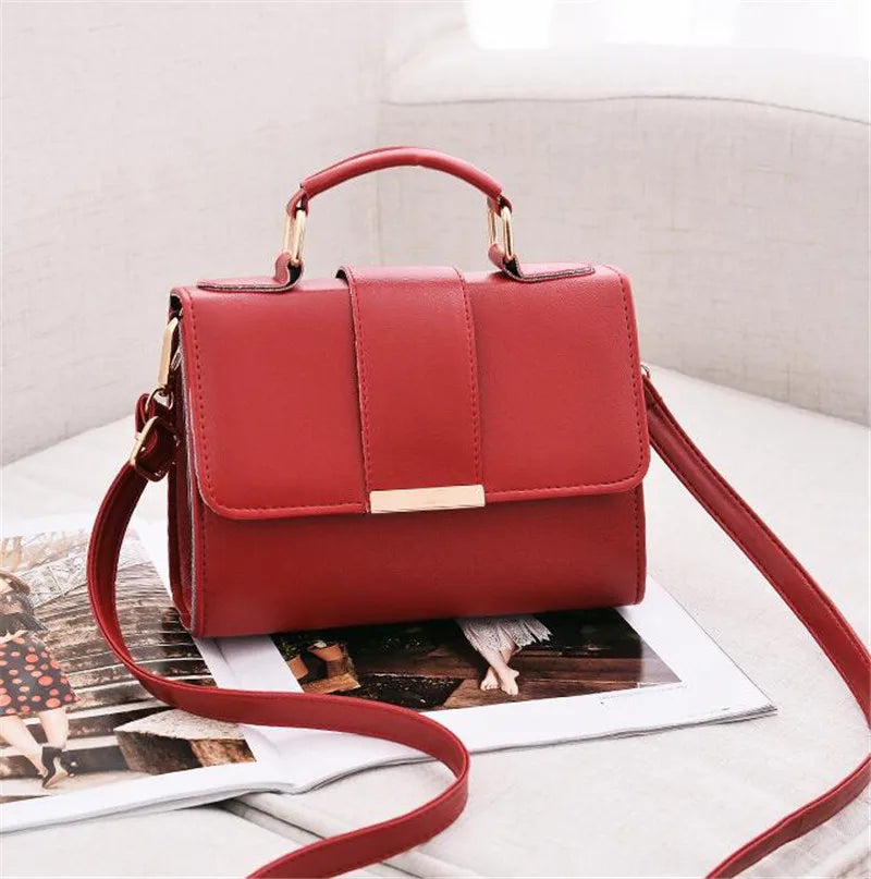 Hot Sale Flap Sling Shoulder Bags for Women Solid Color Crossbody Messenger Bag Purse Female Leather Handbag Pocket