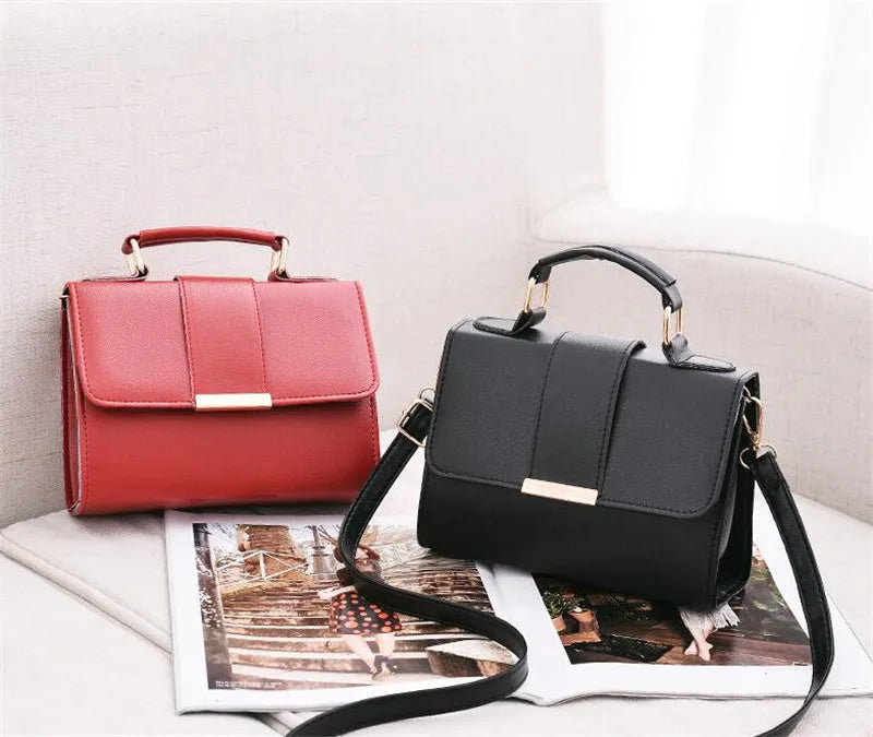 Hot Sale Flap Sling Shoulder Bags for Women Solid Color Crossbody Messenger Bag Purse Female Leather Handbag Pocket