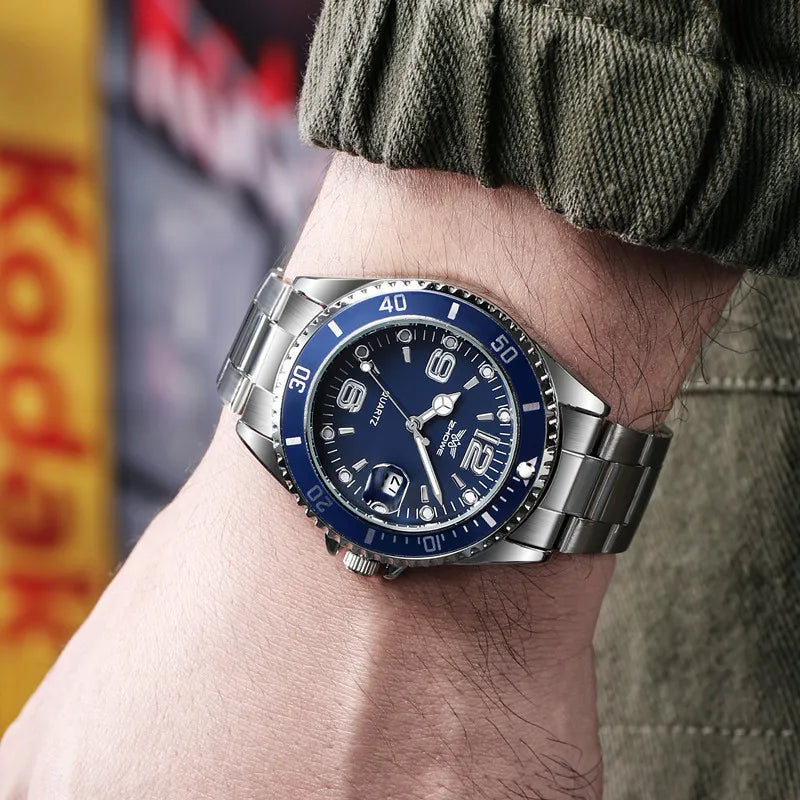 Relogio Stainless Steel Gold, Sliver Luxury Brand Top-Quality Men Wristwatch (without box）