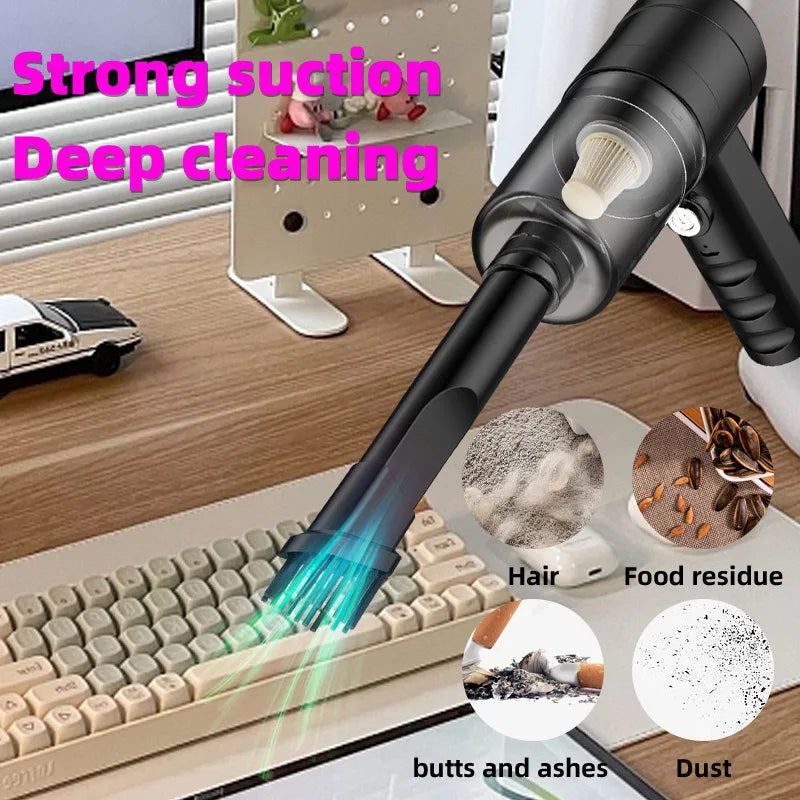 Portable High-Power Vacuum Cleaner – USB Rechargeable Mini Vacuum for Car & Home | Cordless, Automatic, Powerful Suction