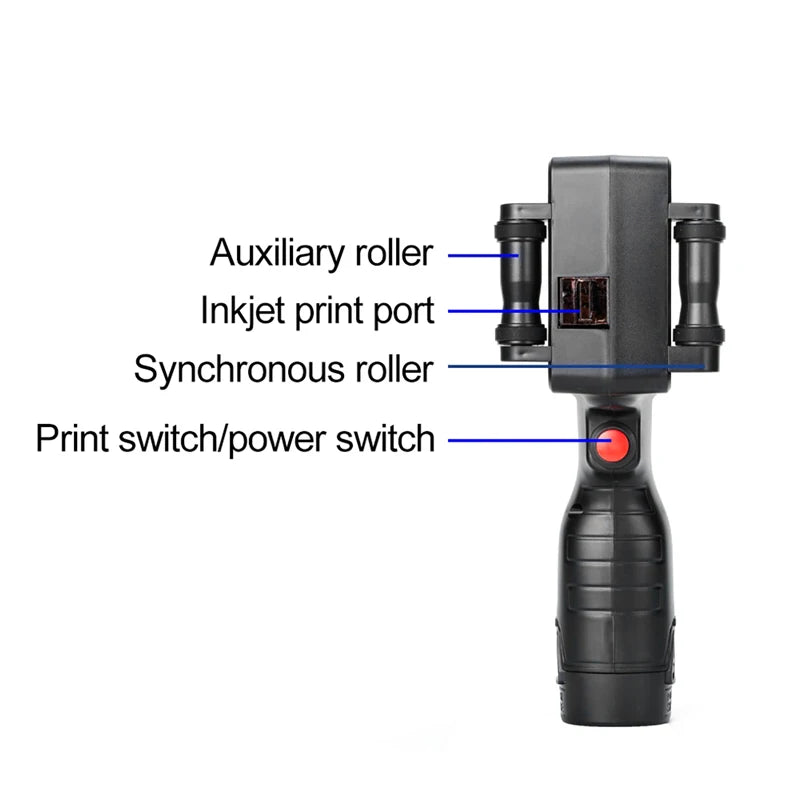 12.7mm Portable Printer Production Date Batch Number Shelf Life Inkjet Printing QR Code Pattern Mini Handheld Inkjet Printer