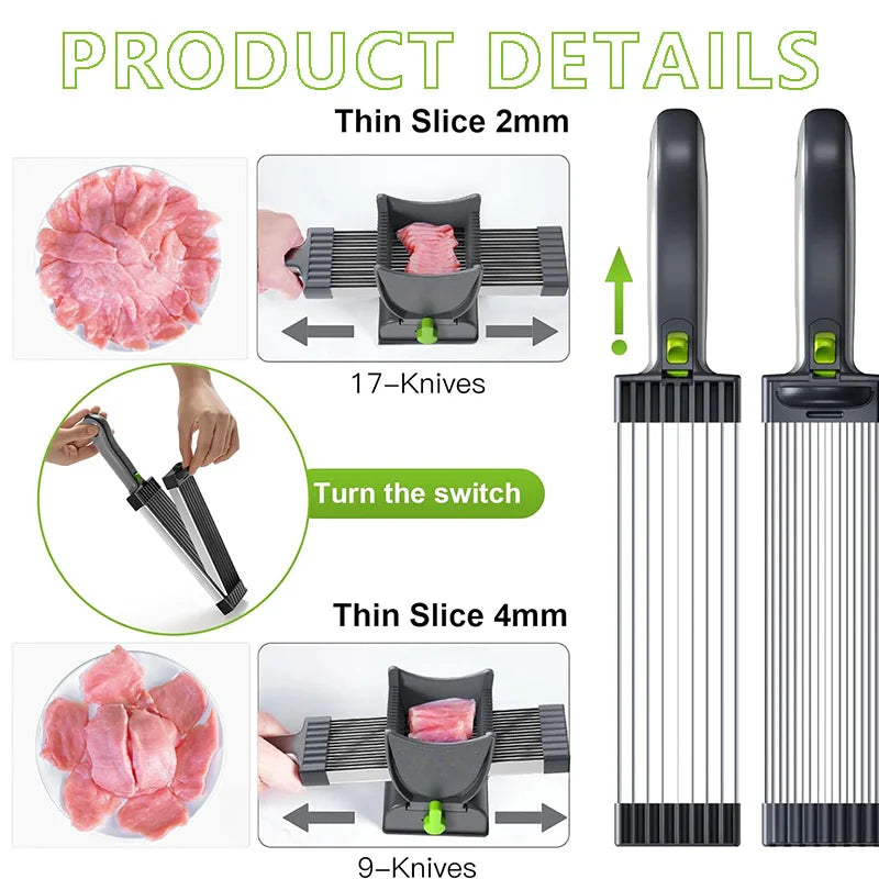 Manual Meat Slicer Non electric Cleaver Kitchen Knife Set For Fresh or Freeze Meat Slicing Shredding Meat Cutter For Beef
