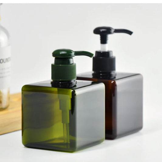 100-650ml Square Bathroom Soap Dispensers Refillable Shampoo Shower Gel Holder Portable Travel Dispenser Empty Bath Pump Bottle
