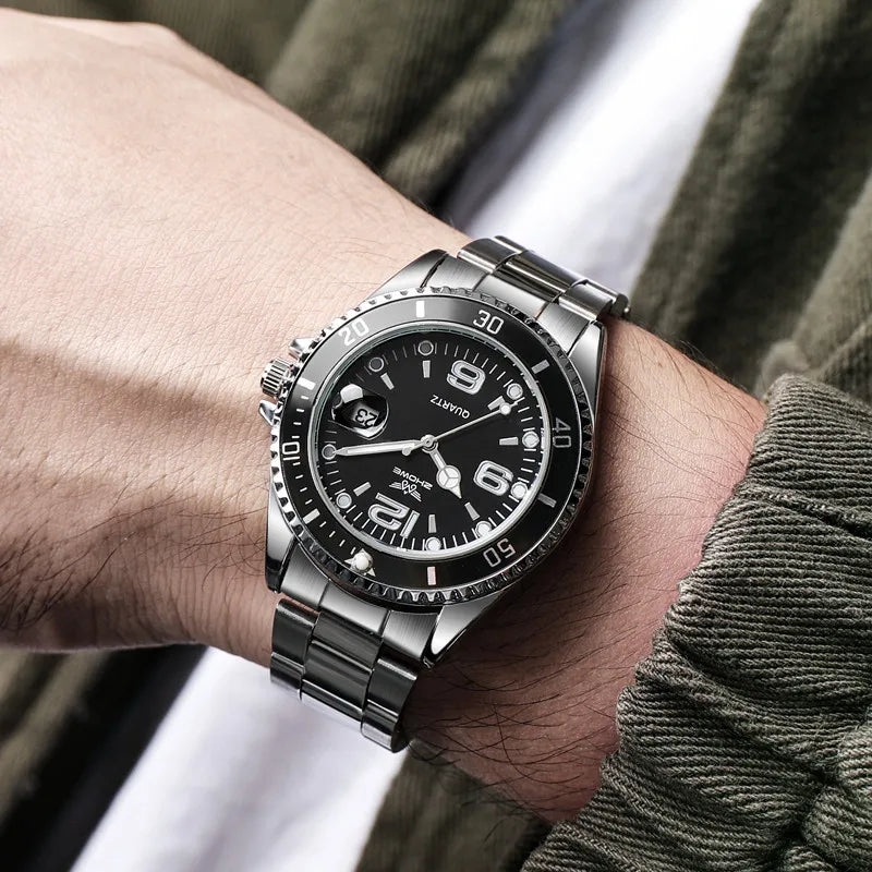 Relogio Stainless Steel Gold, Sliver Luxury Brand Top-Quality Men Wristwatch (without box）