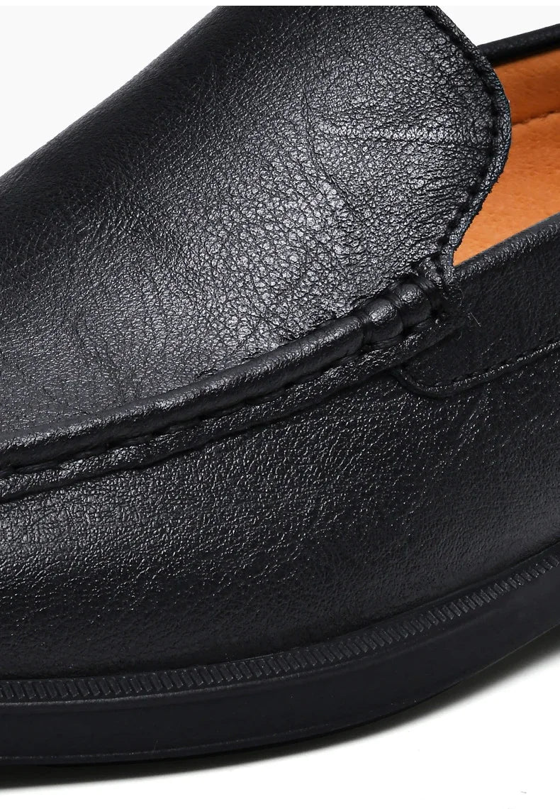 Men’s Genuine Leather Loafers | Formal Slip-On Dress & Casual Shoes