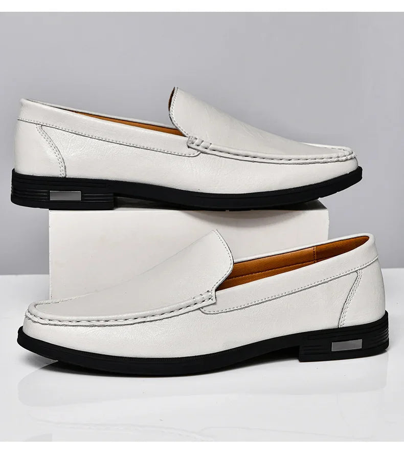 Men’s Genuine Leather Loafers | Formal Slip-On Dress & Casual Shoes