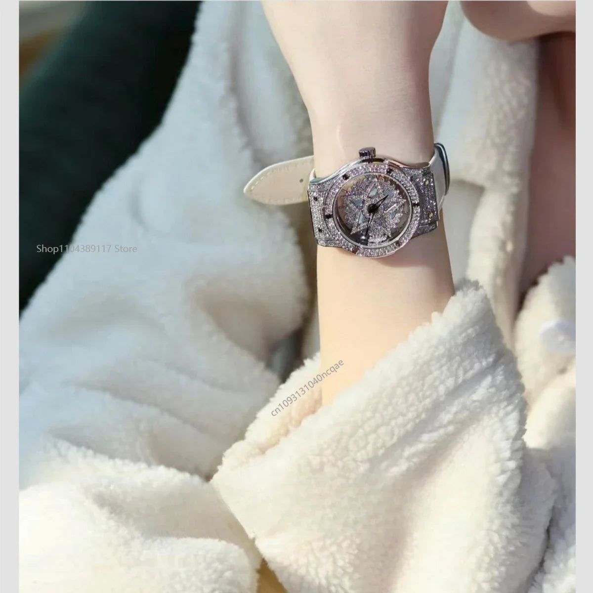 Rotary Star Snowflake Hollow Ladies Luxury Watche