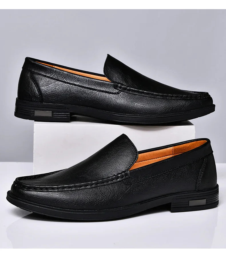 Men’s Genuine Leather Loafers | Formal Slip-On Dress & Casual Shoes