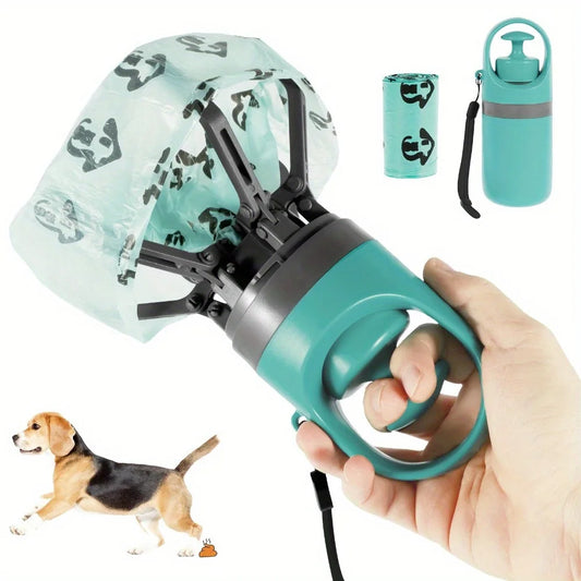 Portable Pet Waste Cleanup Kit – 6-Claw Poop Scooper & Dog Bags