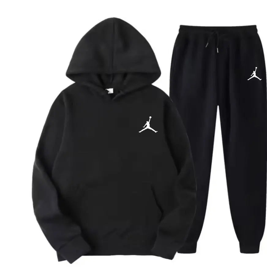 Fashion casual spring and autumn men's and women's hoodie + pants two-piece set a new outdoor basketball men's pullover set