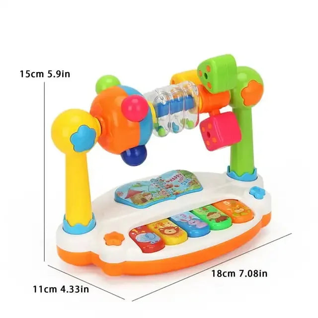 Baby Piano Toys Kids Rotating Music Piano Keyboard with Light Sound, Musical Toys .