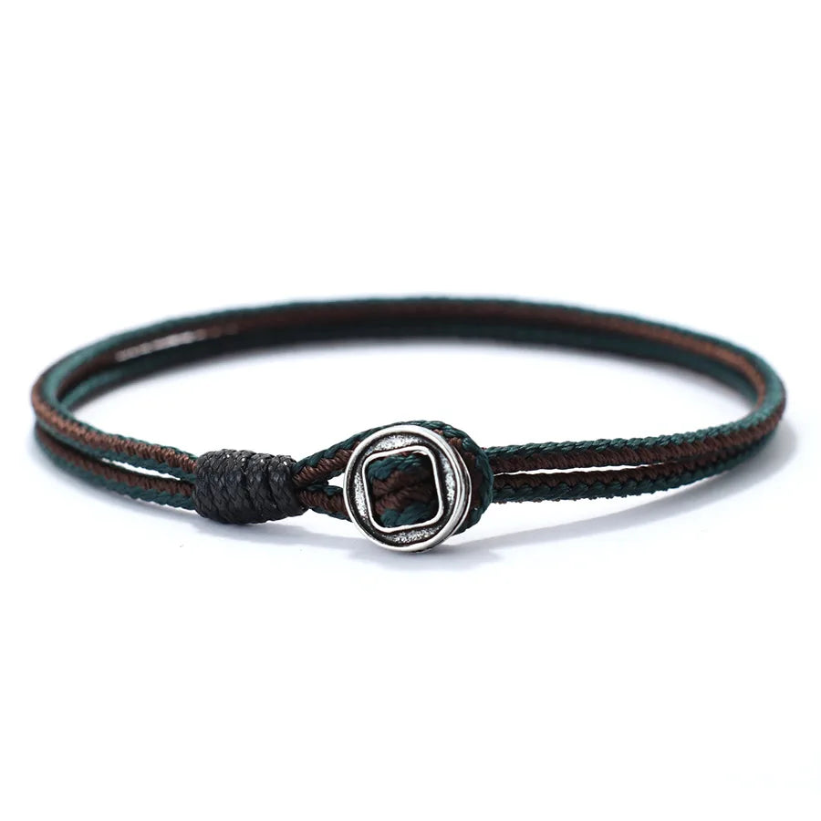 2mm Handmade Antique Rope Bracelet Simple Easy Hook Mens Armband Braclet