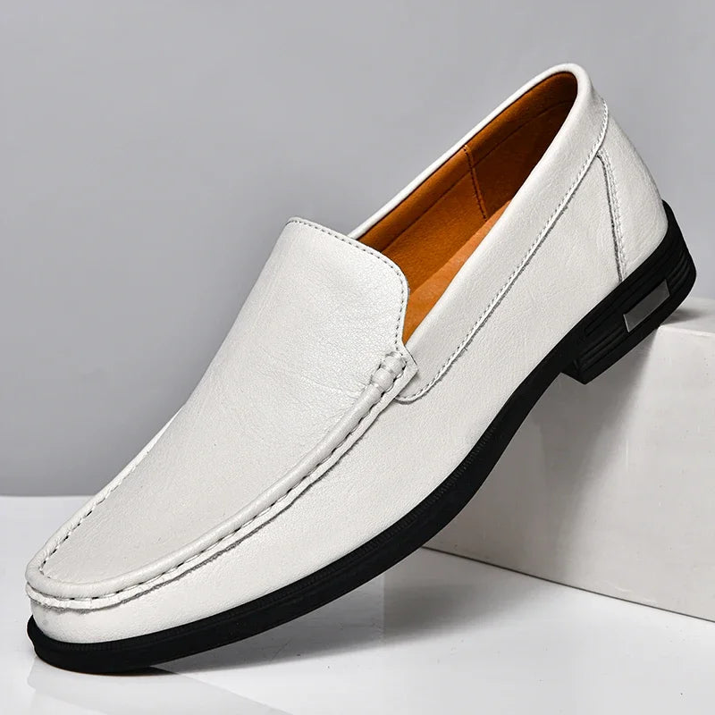 Men’s Genuine Leather Loafers | Formal Slip-On Dress & Casual Shoes