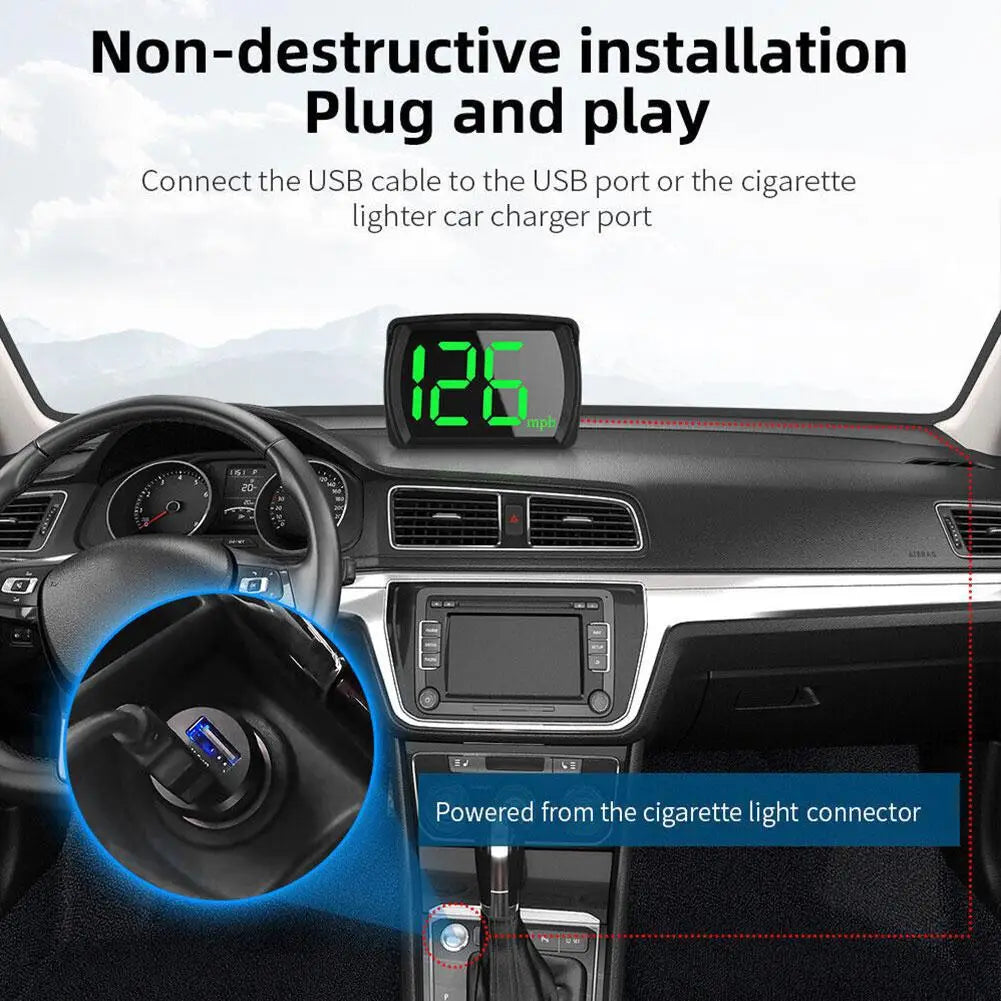 Car Head Up HUD Display GPS Speedometer Speed KMH Digital HUD GPS+Beidou Dual Chipsets For All Cars Trucks Electronics