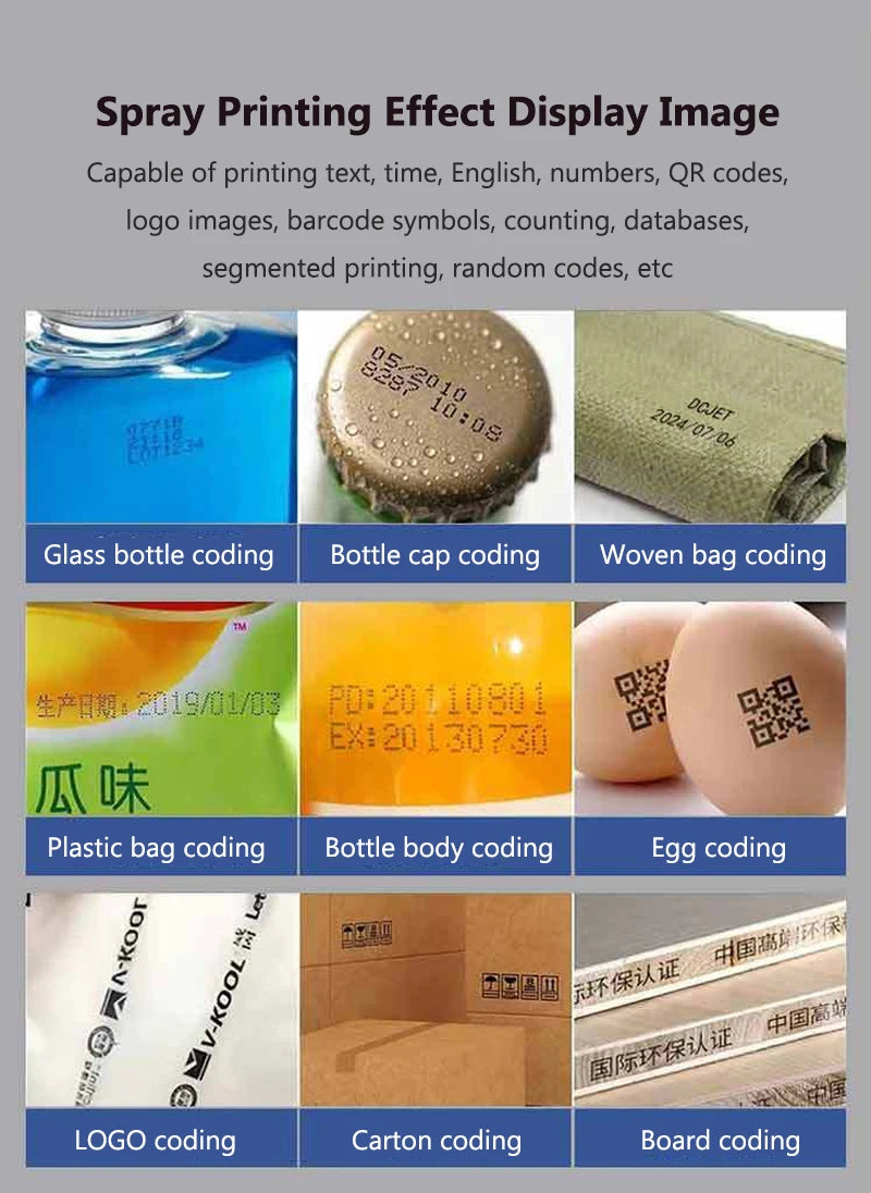 12.7mm Portable Printer Production Date Batch Number Shelf Life Inkjet Printing QR Code Pattern Mini Handheld Inkjet Printer