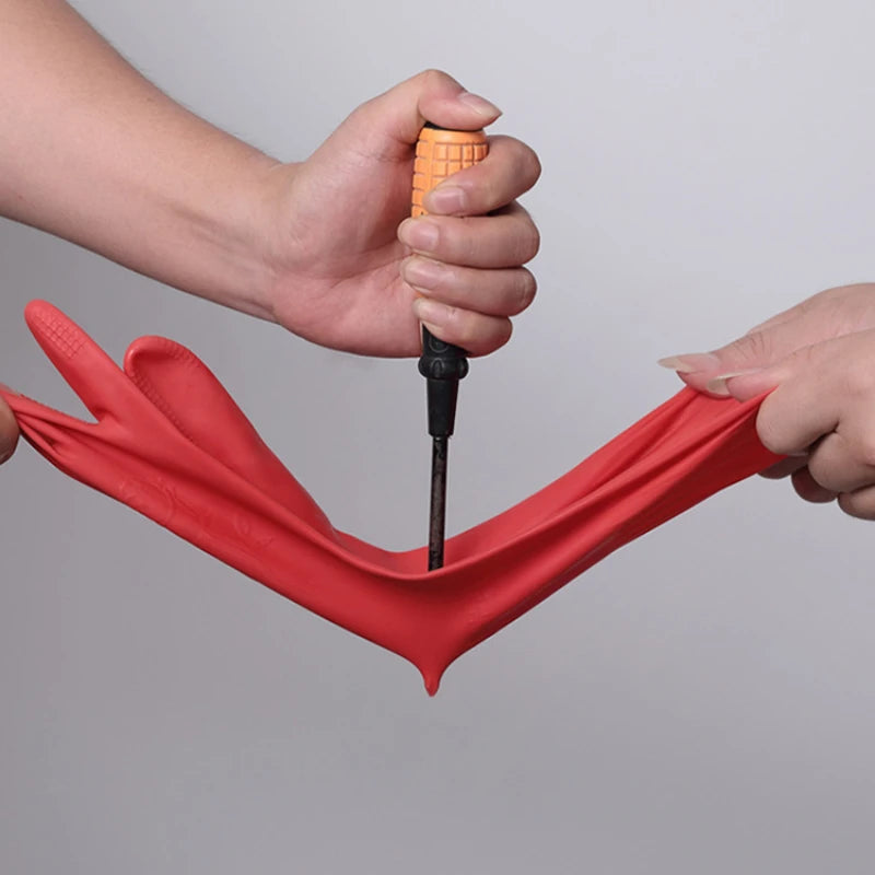 1Pair Lengthen Dishwashing Cleaning Silicone Gloves Rubber Dish Washing Glove Scrubber  for Household Kitchen Clean Tool