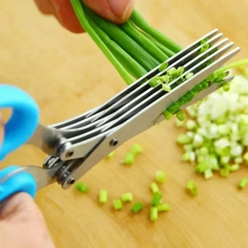 3-5 Layer Multi-Functional Stainless Steel Kitchen Scissors – Ergonomic Handle, Durable Multi-Use for Pepper, Scallion,and Laver