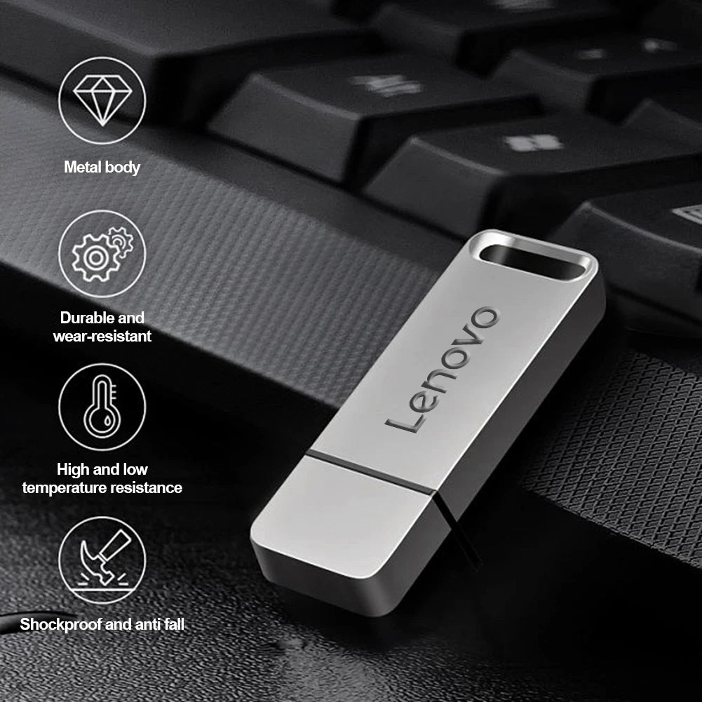Lenovo 2TB USB 3.0 Flash Drive High Speed Transfer 2TB Metal Pendrive Flash Disk Pen Drive Memoria Stick For PC Laptop
