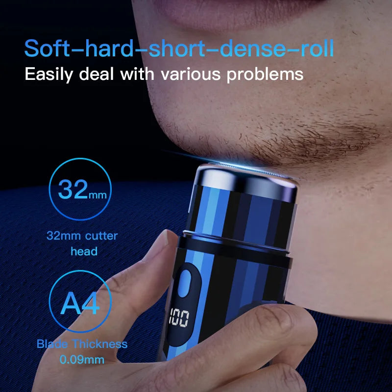New T6 mini electric shaver 3D floating head shaver type-c fast charging men's rechargeable shaver