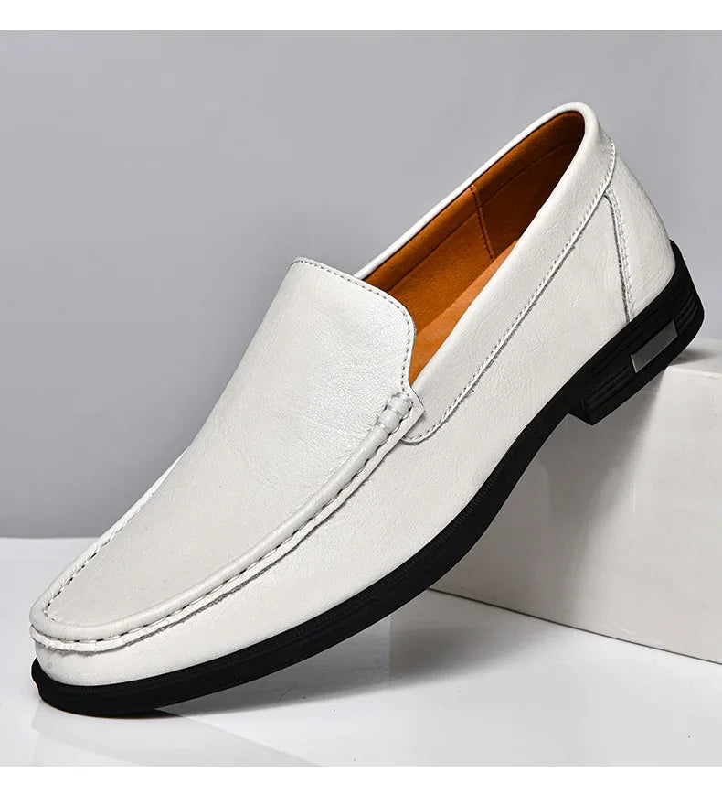 Men’s Genuine Leather Loafers | Formal Slip-On Dress & Casual Shoes