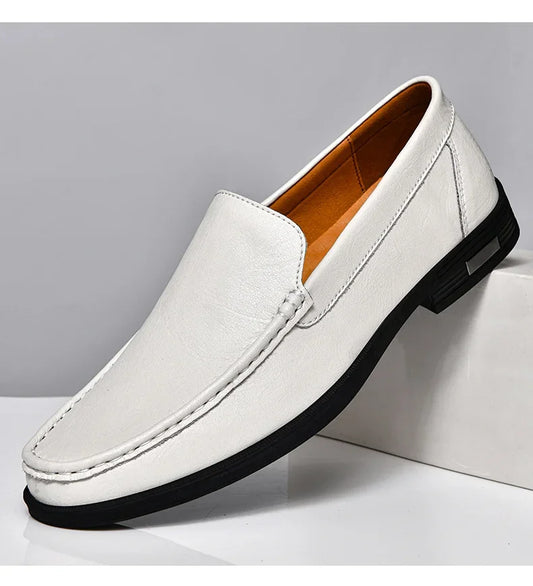 Men’s Genuine Leather Loafers | Formal Slip-On Dress & Casual Shoes