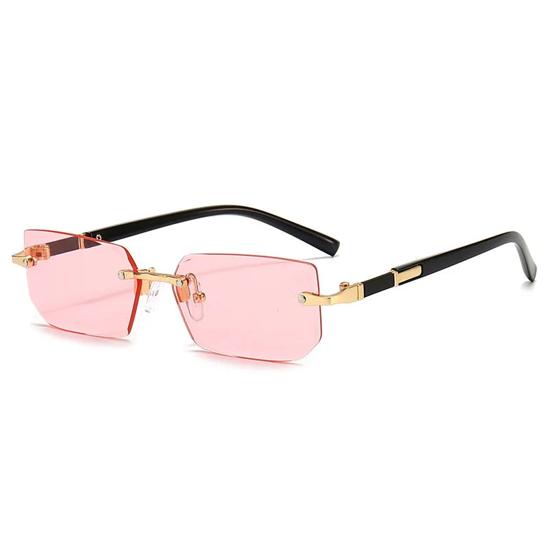 Rimless Sunglasses Rectangle Fashion Popular Women Men Shades Small Square Sun Glasses For Female Male