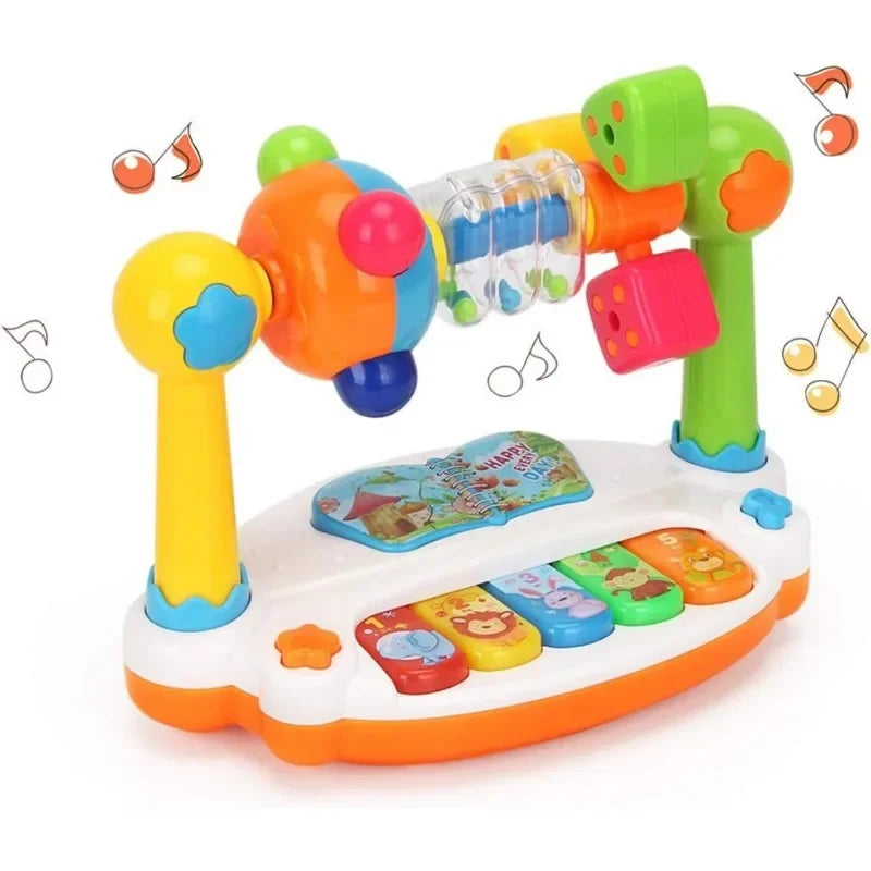 Baby Piano Toys Kids Rotating Music Piano Keyboard with Light Sound, Musical Toys .