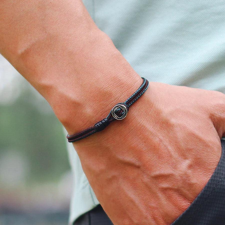 2mm Handmade Antique Rope Bracelet Simple Easy Hook Mens Armband Braclet