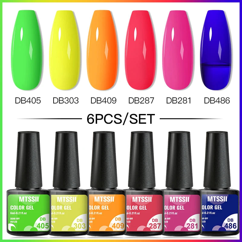 Color-gel-nail-polish- 6/8Pcs Set Semi LED Gel Manicure Kit