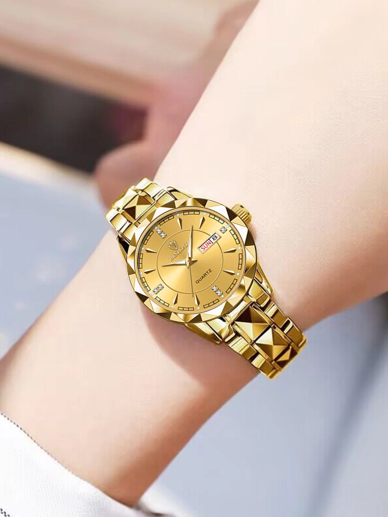 BINBONG Women Luxury Fashion Watches, Waterproof Luminous Date Stainless Wristwatch