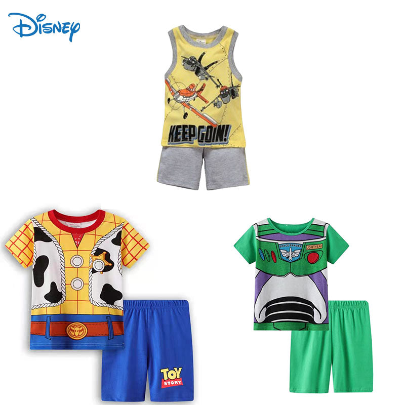 Summer Children Pajamas Set Short Sleeve T Shirt Short Toy Story Pyjamas Kids Boy Girls Pijamas Cartoon Buzz Lightyear Sleepwear