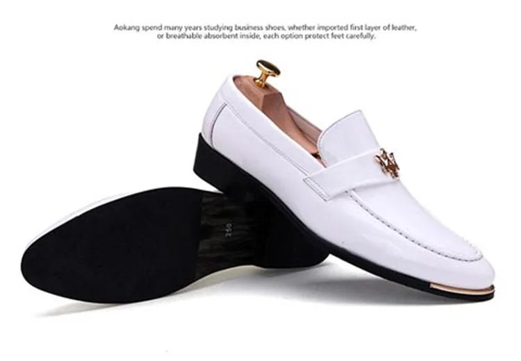 Men’s Red Glitter Loafers | Fashion Slip-On Pointed Toe Dress Shoes