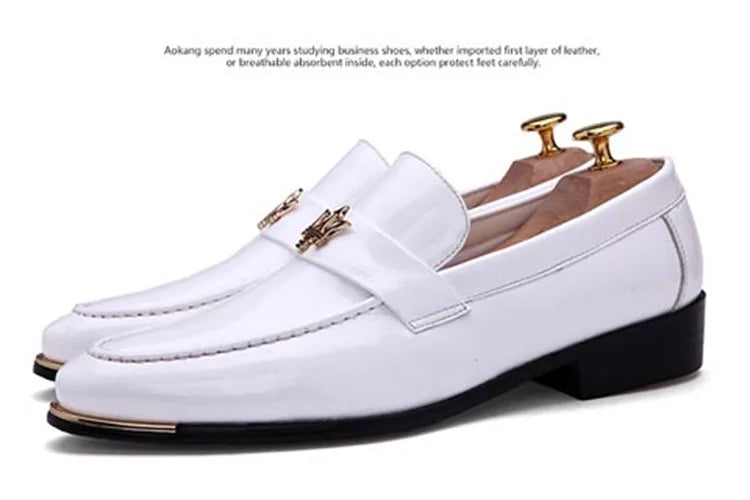 Men’s Red Glitter Loafers | Fashion Slip-On Pointed Toe Dress Shoes