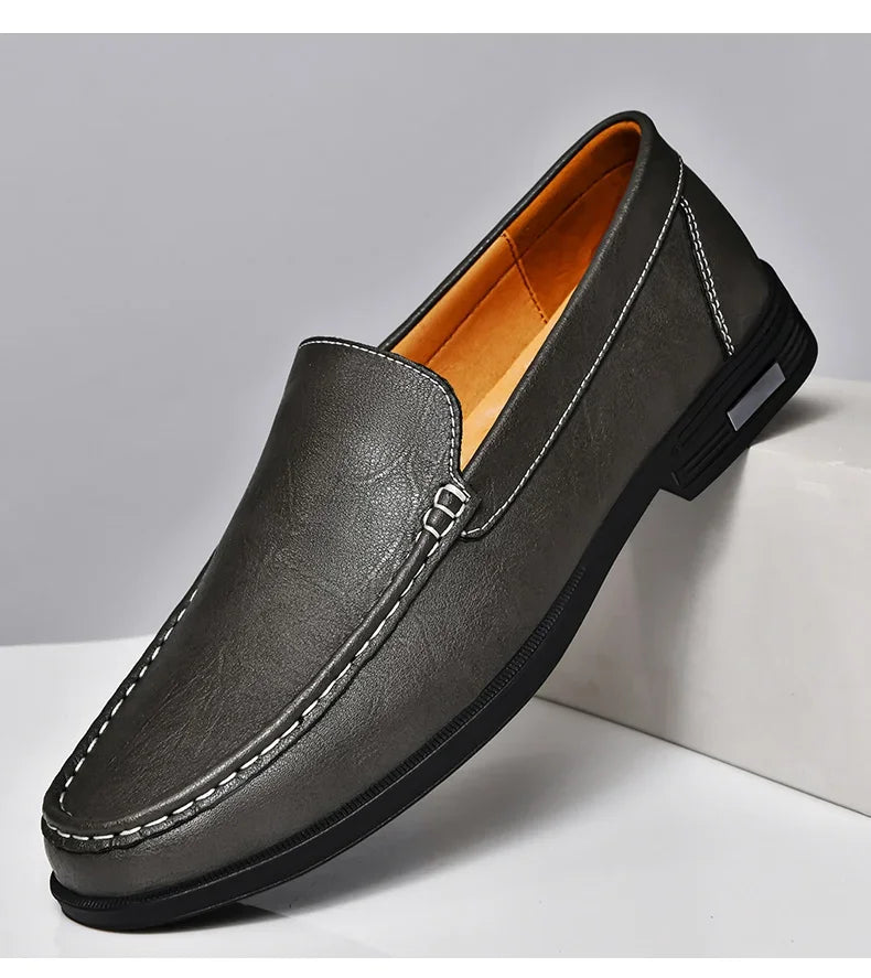 Men’s Genuine Leather Loafers | Formal Slip-On Dress & Casual Shoes