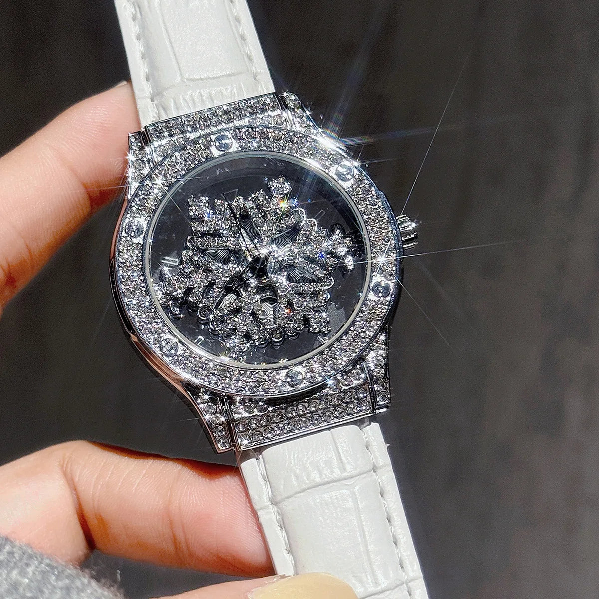 Rotary Star Snowflake Hollow Ladies Luxury Watche