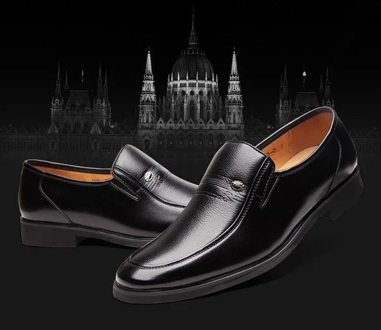 Men’s Leather Loafers | Luxury Formal Slip-On Dress Shoes Black