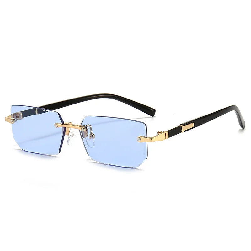 Rimless Sunglasses Rectangle Fashion Popular Women Men Shades Small Square Sun Glasses For Female Male