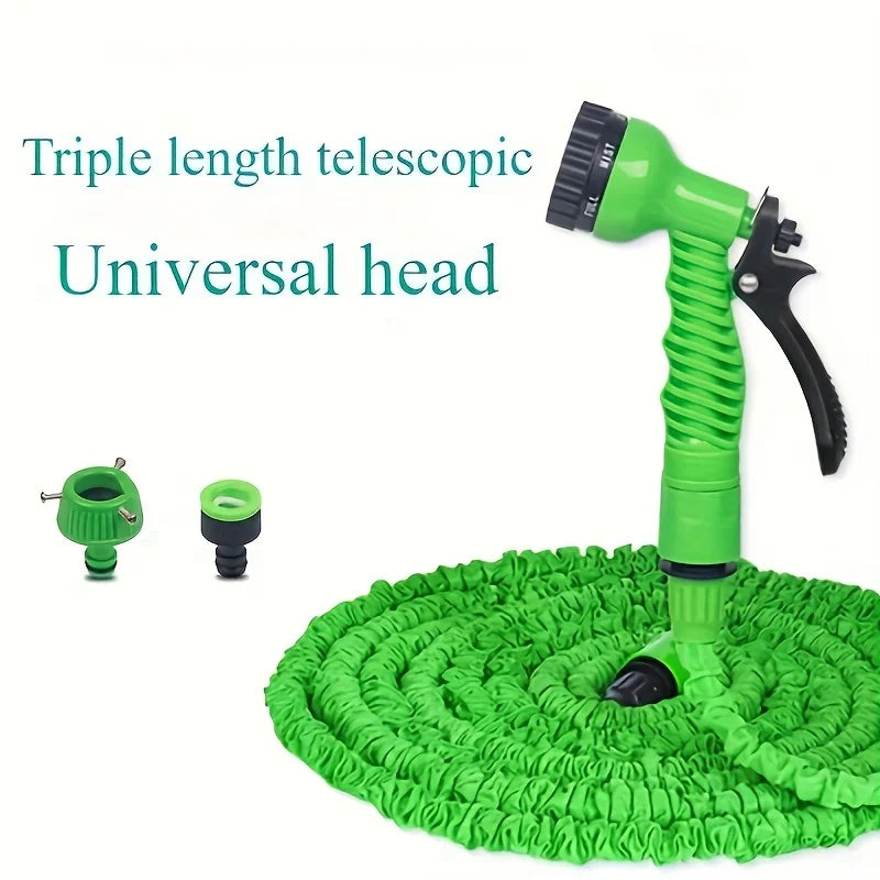 1 Roll, Expandable Garden Hose 100ft, Universal Head, Triple Length, Durable, No Battery Required, Multi-Use For Gardening