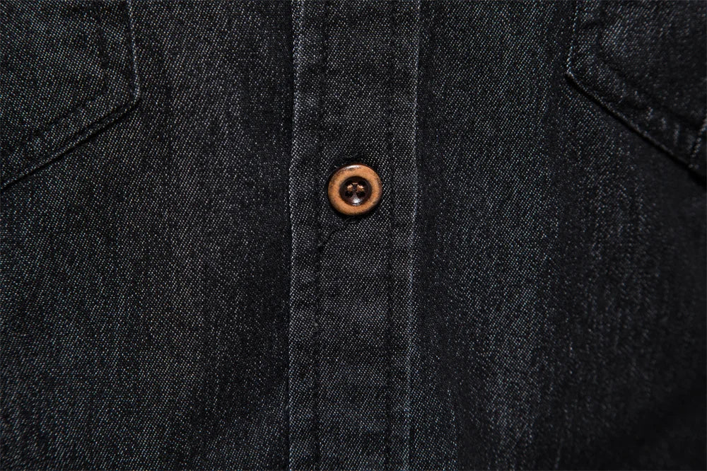 AIOPESON Brand Elastic Cotton Denim Shirt Men Long Sleeve Quality Cowboy Shirts for Men