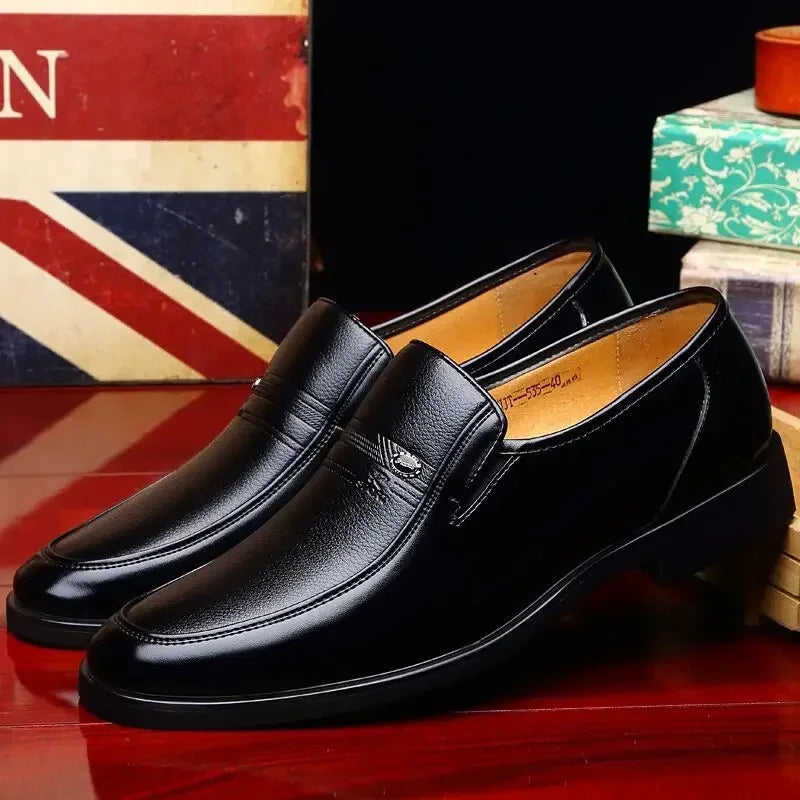 Men’s Leather Loafers | Luxury Formal Slip-On Dress Shoes Black
